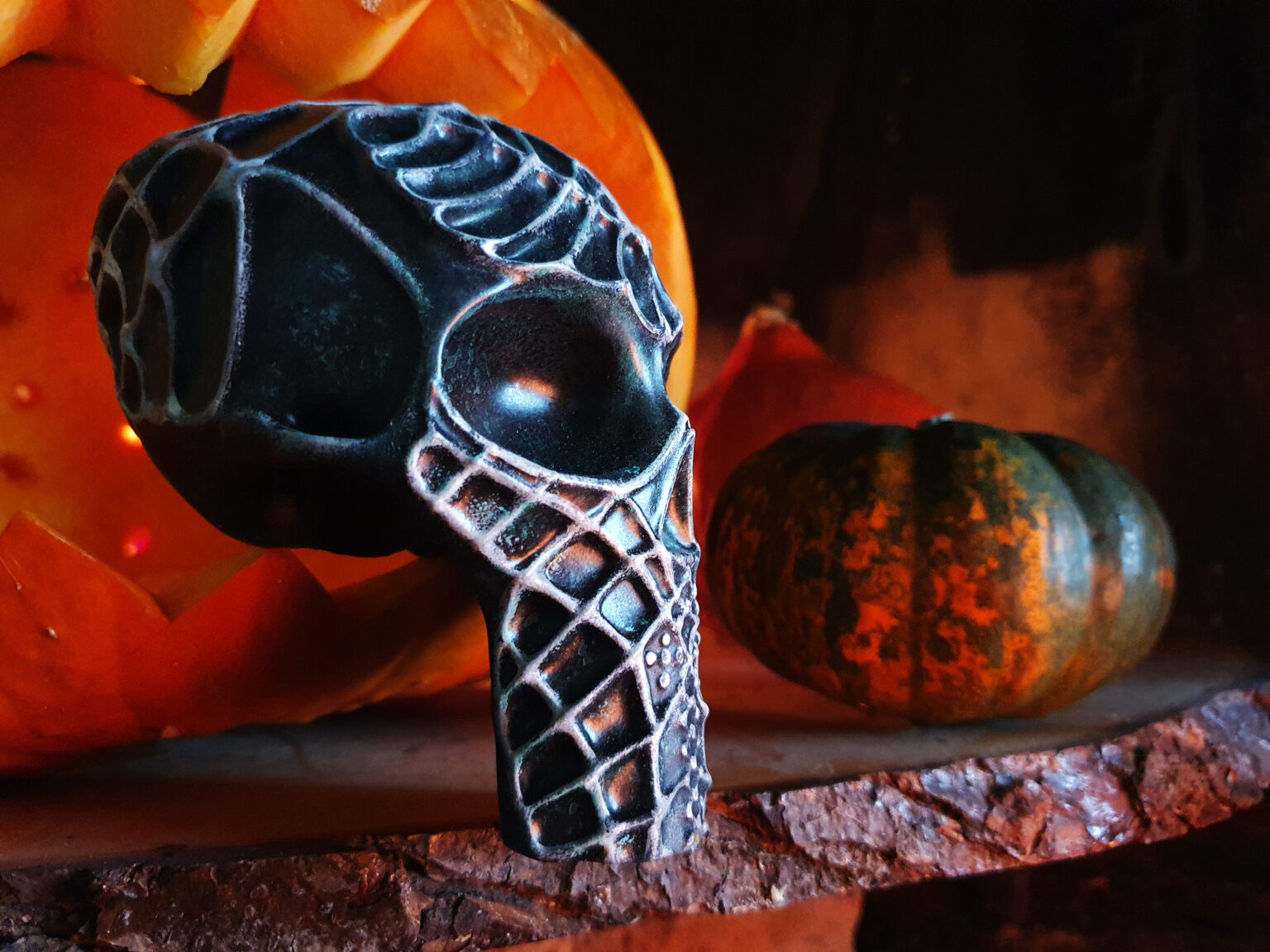 resin skull sculpture by specieskam
