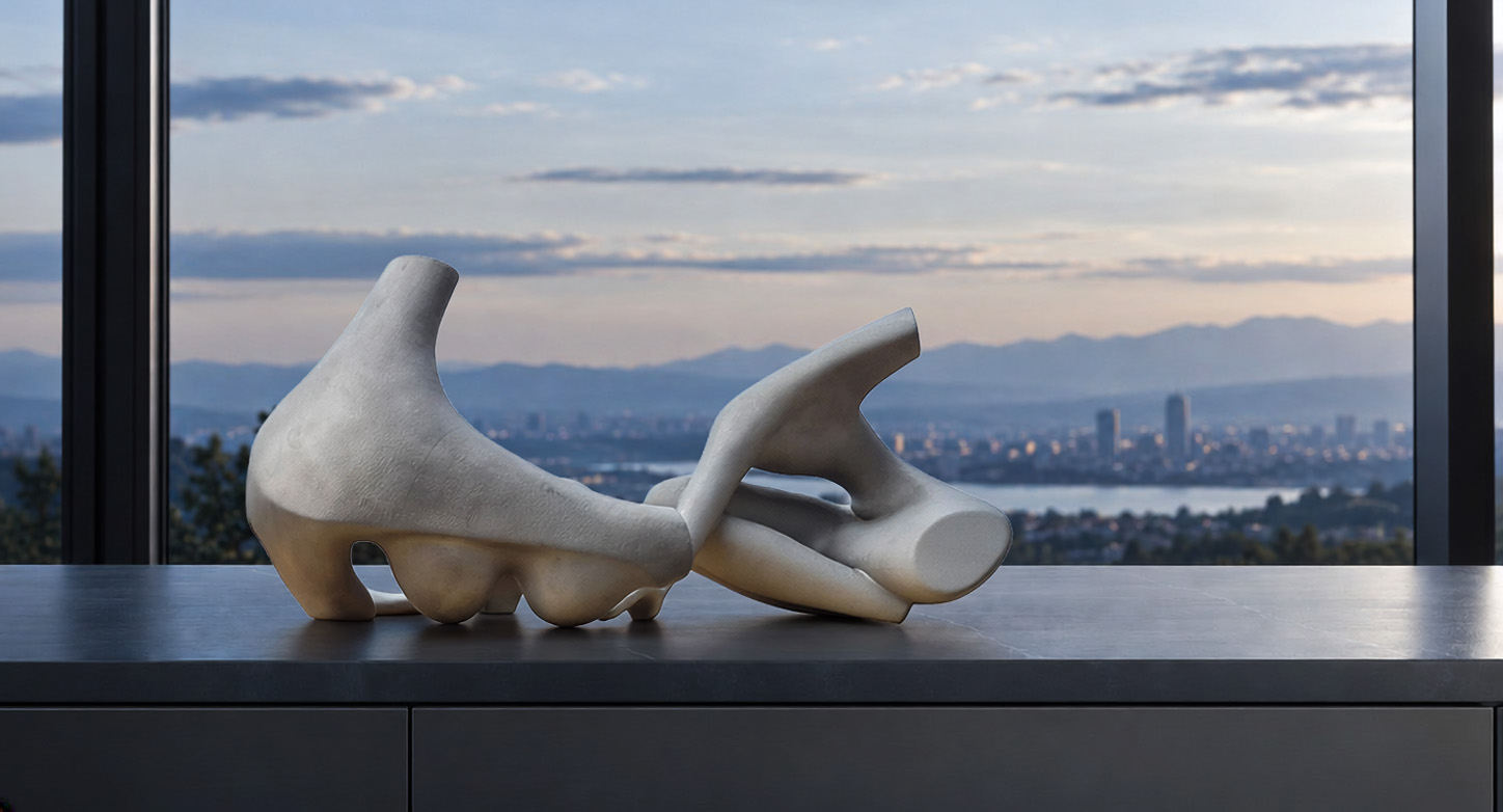 Bathing Beauties stainless steel sculpture by Katherine-Ann Mueller for specieskam
